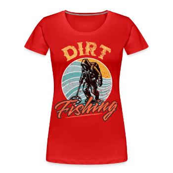 Probing Metal Detector - Women's Premium Organic T-Shirt - red - Front - Mia (176cm)