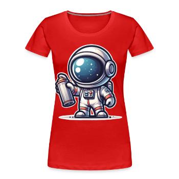 Pulvérisateur de graffitis astronaute - T-shirt bio Premium Femme - rouge - Devant - Mia (176cm)