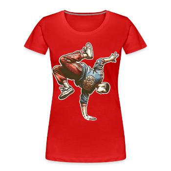 Breakdance - Frauen Premium Bio T-Shirt - Rot - Vorne - Mia (176cm)