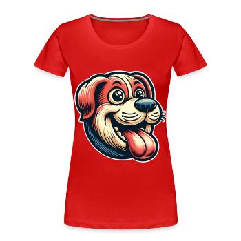 Chien - T-shirt bio Premium Femme - rouge - Devant - Mia (176cm)