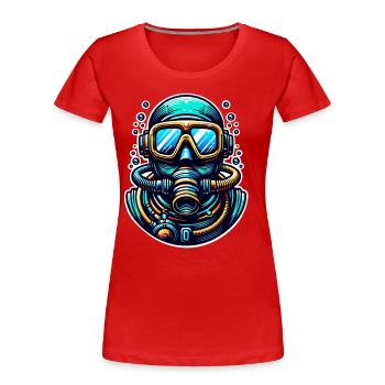 Tauchen Taucher - Frauen Premium Bio T-Shirt - Rot - Vorne - Mia (176cm)