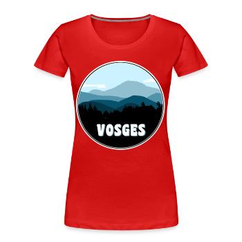 Vosges - T-shirt bio Premium Femme - rouge - Devant - Mia (176cm)