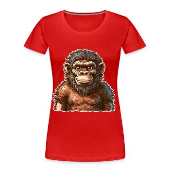 Neandertaler - Frauen Premium Bio T-Shirt - Rot - Vorne - Mia (176cm)
