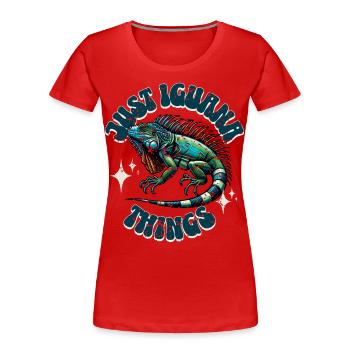 Leguan - Frauen Premium Bio T-Shirt - Rot - Vorne - Mia (176cm)