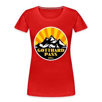 Gotthard Pass - Frauen Premium Bio T-Shirt - Rot - Vorne - Mia (176cm)
