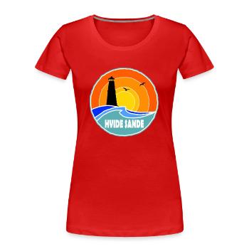 Phare de Hvide Sande, Danemark - T-shirt bio Premium Femme - rouge - Devant - Mia (176cm)