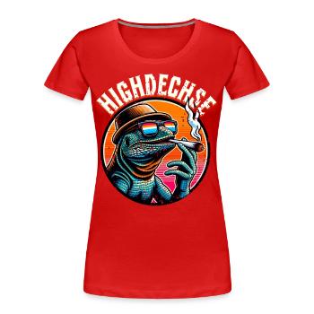 Weed Kiffen Highdechse - Frauen Premium Bio T-Shirt - Rot - Vorne - Mia (176cm)