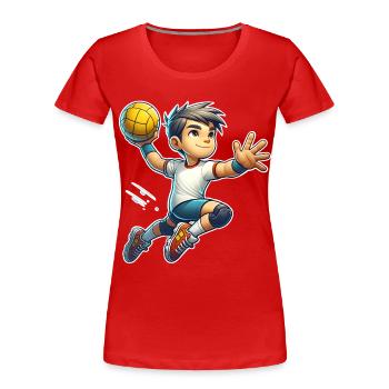 Handball Joueurs de handball - T-shirt bio Premium Femme - rouge - Devant - Mia (176cm)