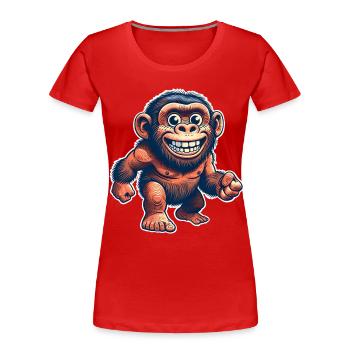 Neandertaler - Frauen Premium Bio T-Shirt - Rot - Vorne - Mia (176cm)
