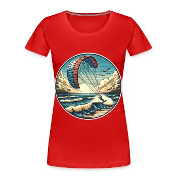 Kitesurfen Kitesurf Kitesurfer Kiteboard - Frauen Premium Bio T-Shirt - Rot - Vorne - Mia (176cm)