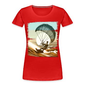 Kitesurfen Kitesurf Kitesurfer Kiteboard - Frauen Premium Bio T-Shirt - Rot - Vorne - Mia (176cm)