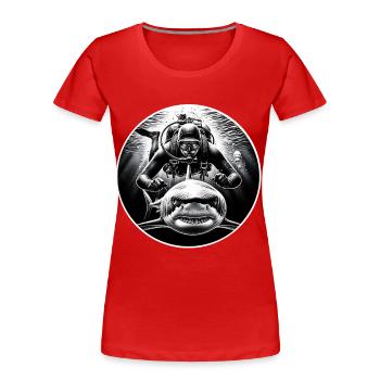 Plongée sous-marine - T-shirt bio Premium Femme - rouge - Devant - Mia (176cm)