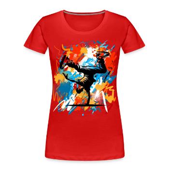 Breakdance - T-shirt bio Premium Femme - rouge - Devant - Mia (176cm)