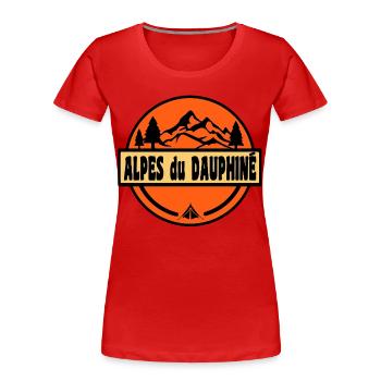 Alpes du Dauphine - Frauen Premium Bio T-Shirt - Rot - Vorne - Mia (176cm)