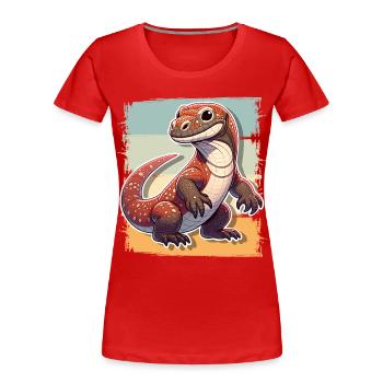 Komodo Dragon - Frauen Premium Bio T-Shirt - Rot - Vorne - Mia (176cm)