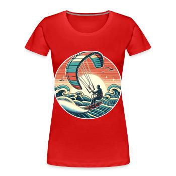 Kitesurfen Kitesurfer Kiteboard - Frauen Premium Bio T-Shirt - Rot - Vorne - Mia (176cm)