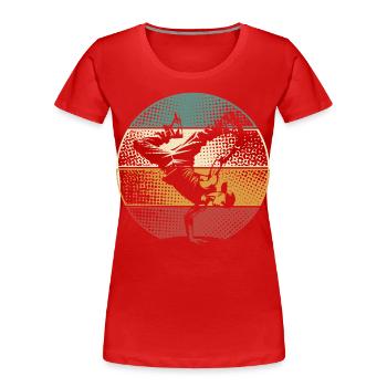 Breakdance - T-shirt bio Premium Femme - rouge - Devant - Mia (176cm)