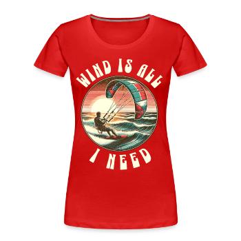 Kitesurf Kitesurfer Kiteboard - Frauen Premium Bio T-Shirt - Rot - Vorne - Mia (176cm)