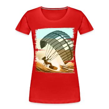 Kitesurfen Kitesurfer Kiteboard - Frauen Premium Bio T-Shirt - Rot - Vorne - Mia (176cm)