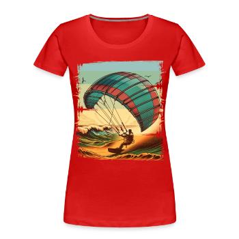 Kitesurfen Kitesurfer Kiteboard - Frauen Premium Bio T-Shirt - Rot - Vorne - Mia (176cm)