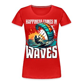 Kitesurfen Kitesurfer Kiteboard - Frauen Premium Bio T-Shirt - Rot - Vorne - Mia (176cm)