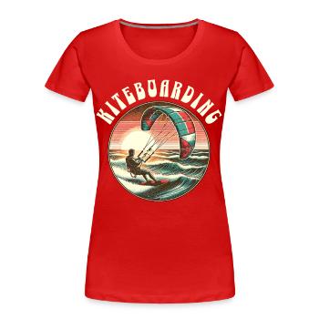 Kitesurfen Kitesurfer Kiteboard - Frauen Premium Bio T-Shirt - Rot - Vorne - Mia (176cm)