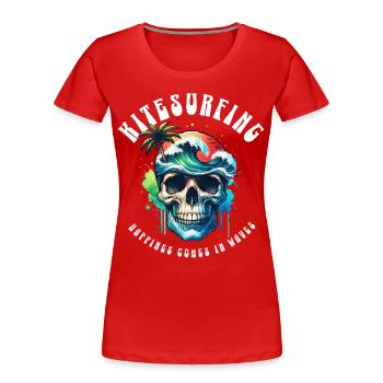 Kitesurfen Kitesurfer Kiteboard - Frauen Premium Bio T-Shirt - Rot - Vorne - Mia (176cm)