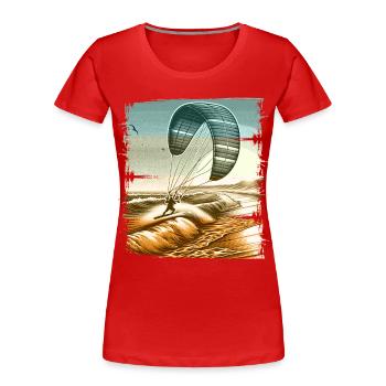 Kitesurfen Kitesurfer Kiteboard - Frauen Premium Bio T-Shirt - Rot - Vorne - Mia (176cm)