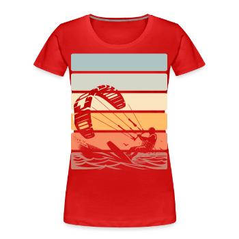 Kitesurfen Kitesurfer Kiteboard - Frauen Premium Bio T-Shirt - Rot - Vorne - Mia (176cm)