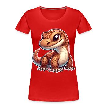 Komodo Dragon - Frauen Premium Bio T-Shirt - Rot - Vorne - Mia (176cm)