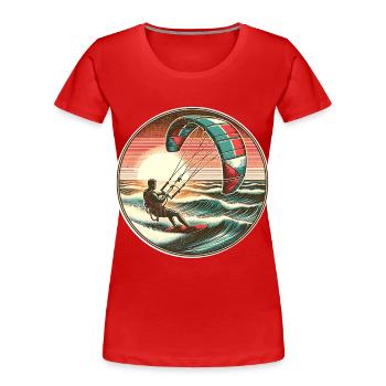 Kitesurfen Kitesurfer Kiteboard - Frauen Premium Bio T-Shirt - Rot - Vorne - Mia (176cm)