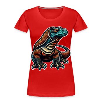 Komodo Dragon - Frauen Premium Bio T-Shirt - Rot - Vorne - Mia (176cm)
