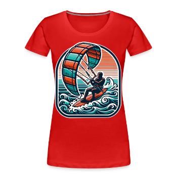 Kitesurfen Kitesurfer Kiteboard - Frauen Premium Bio T-Shirt - Rot - Vorne - Mia (176cm)