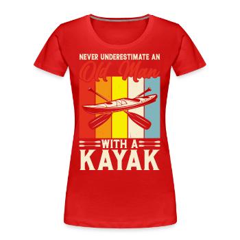 Kajak Kajakfahren paddeln Kajaker Kajakerin - Frauen Premium Bio T-Shirt - Rot - Vorne - Mia (176cm)