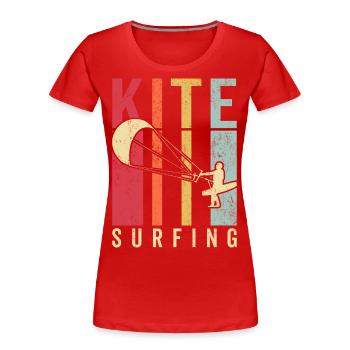 Kitesurfer Kiteboard Kitesurfen Kitesurf - Frauen Premium Bio T-Shirt - Rot - Vorne - Mia (176cm)