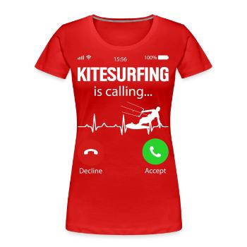 Kitesurfer Kiteboard Kitesurfen Kitesurf - Frauen Premium Bio T-Shirt - Rot - Vorne - Mia (176cm)