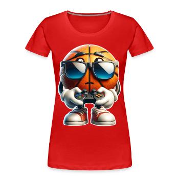 Basket-ball Gaming Gamer - T-shirt bio Premium Femme - rouge - Devant - Mia (176cm)