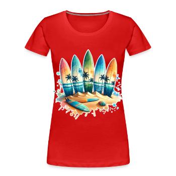 Surfen Surfer - Frauen Premium Bio T-Shirt - Rot - Vorne - Mia (176cm)