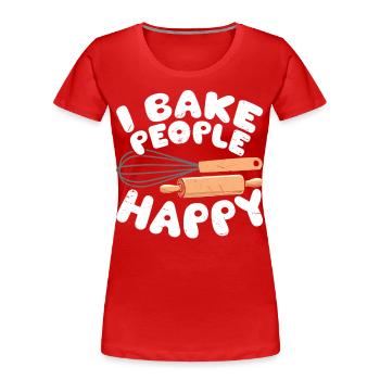 Backen Bäcker Bäckerei - Frauen Premium Bio T-Shirt - Rot - Vorne - Mia (176cm)