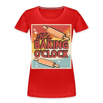 Backen Bäcker Bäckerei - Frauen Premium Bio T-Shirt - Rot - Vorne - Mia (176cm)