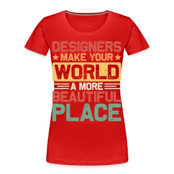 Designer - Frauen Premium Bio T-Shirt - Rot - Vorne - Mia (176cm)