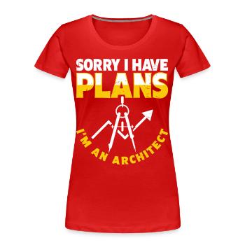 Architekt - Frauen Premium Bio T-Shirt - Rot - Vorne - Mia (176cm)