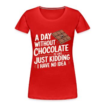 Chocolat - T-shirt bio Premium Femme - rouge - Devant - Mia (176cm)