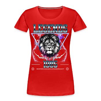 1985 Anniversaire Légende Leo - T-shirt bio Premium Femme - rouge - Devant - Mia (176cm)