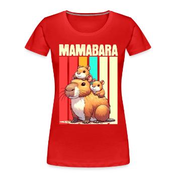 Mamabara Mother Capybara - Women's Premium Organic T-Shirt - red - Front - Mia (176cm)