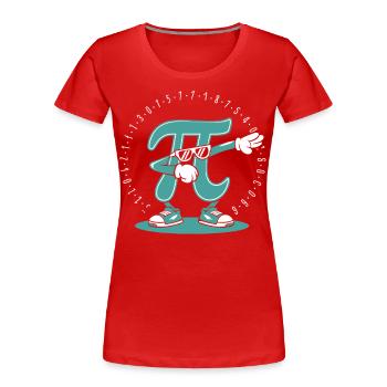 Pi Mathe - Frauen Premium Bio T-Shirt - Rot - Vorne - Mia (176cm)