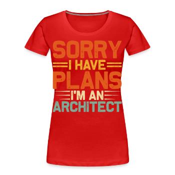 Architekt - Frauen Premium Bio T-Shirt - Rot - Vorne - Mia (176cm)