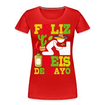 Cinco De Mayo - Women's Premium Organic T-Shirt - red - Front - Mia (176cm)