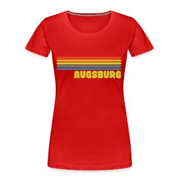 Augsburg - Frauen Premium Bio T-Shirt - Rot - Vorne - Mia (176cm)