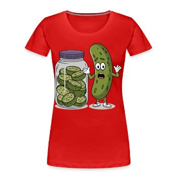 Concombre - T-shirt bio Premium Femme - rouge - Devant - Mia (176cm)